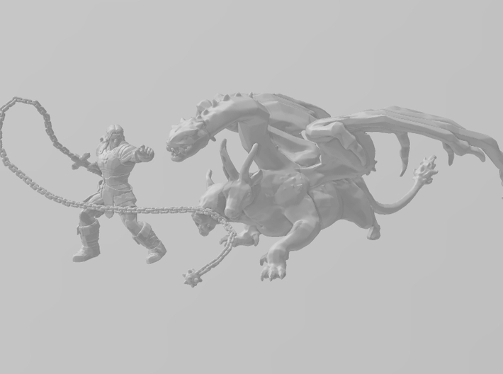 Chimera monster DnD miniature games rpg dungeons 3d printed 