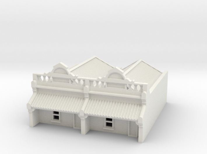 N Scale Terrace House 1 Storey (Double) 1:160 3d printed