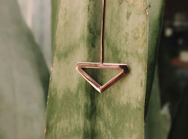 Triangle Earring Set 3d printed Rose-Gold