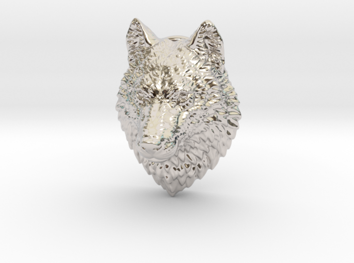 Proud Wolf animal head pendant jewelry 3d printed