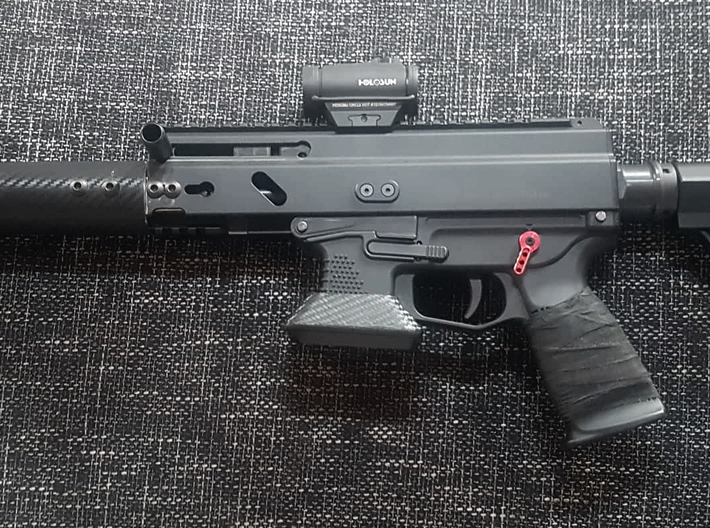 [IPSC] GrandPower Stribog Magwell 3d printed User wrapped with carbon fibre effect tape