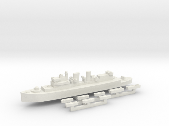 HMCS Prince David &amp; landing craft 1:2400 3d printed