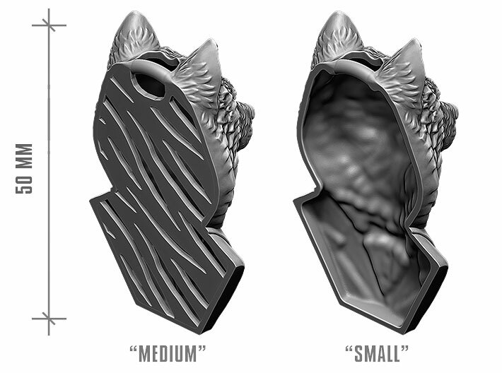 Wolf Gentleman Pendant 3d printed Two options are available. Digital preview. Not a photo