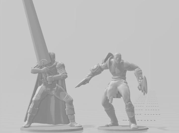 Berserk Guts DnD miniature for games and rpg base 3d printed