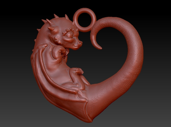 Baby Dragon Heart 3d printed 