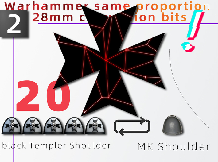 MK Galaxy black templars Shoulder Model 2 3d printed