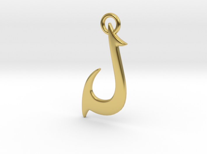 Cosplay Charm - Fish Hook (flat) 3d printed