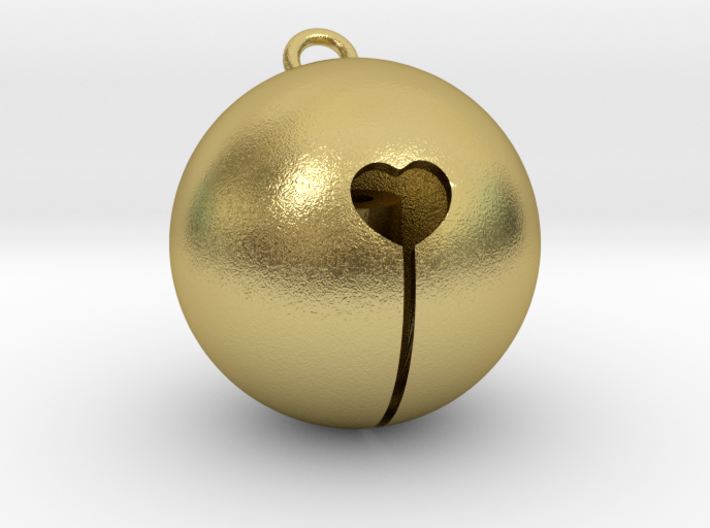 Kawaii Jingle Bell 2cm Golden Christmas Cat 3d printed