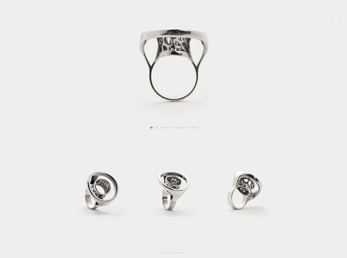 Infinity Open Circle Ring .Minimalist Statement 3d printed Circle Ring Sterling Silver Statement Jewellery