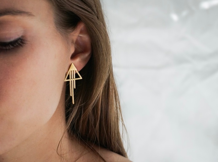 Triangle Shoots Stacking Earrings - PART 2 3d printed 