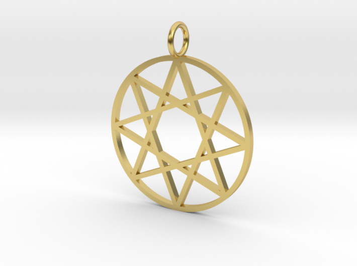 GG3D-012 3d printed Geometric origami mandala pendant