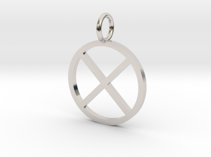 GG3D-015 3d printed Geometric x pendant