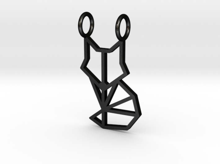 GG3D-020 3d printed Geometric origami fox pendant