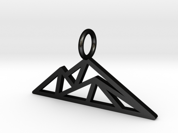 GG3D-026 3d printed Geometric origami mountain pendant