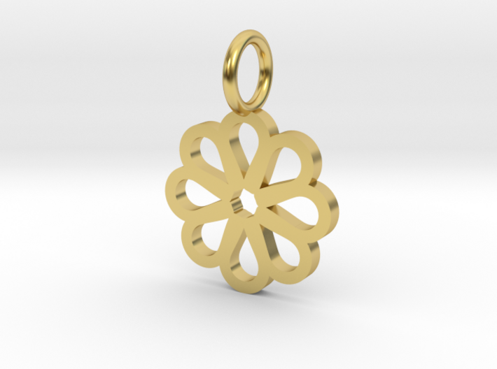 GG3D-030 3d printed Geometric origami flower pendant