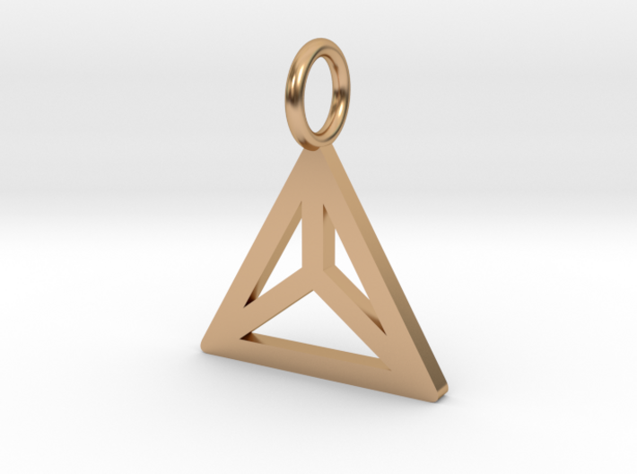 GG3D-036 3d printed Geometric origami triangular mountain pendant