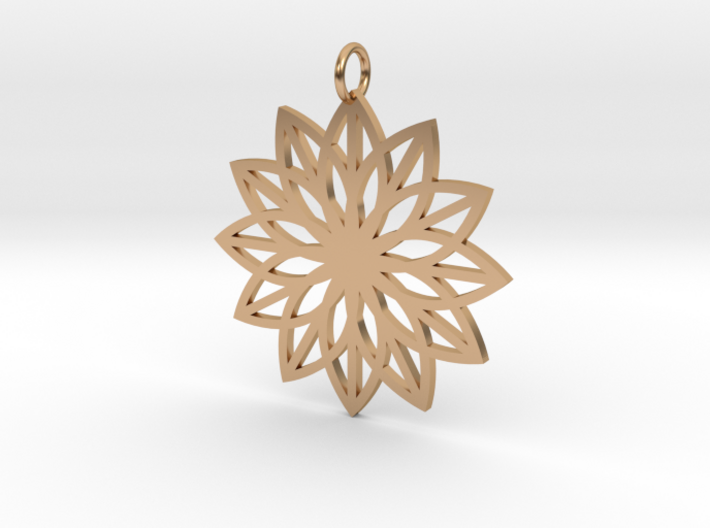 GG3D-037 3d printed Geometric origami leafs pendant