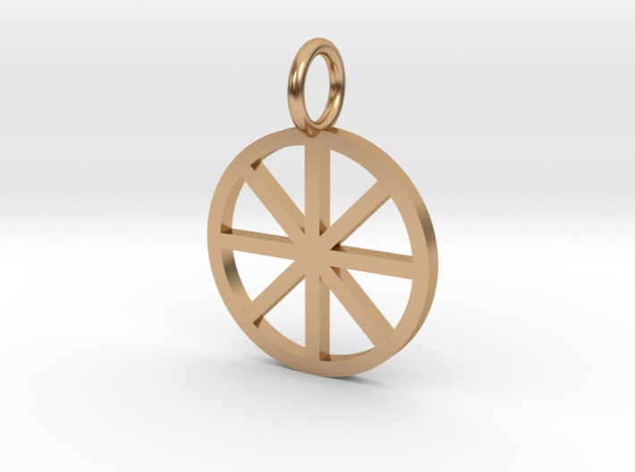 GG3D-041 3d printed Geometric wheel pendant