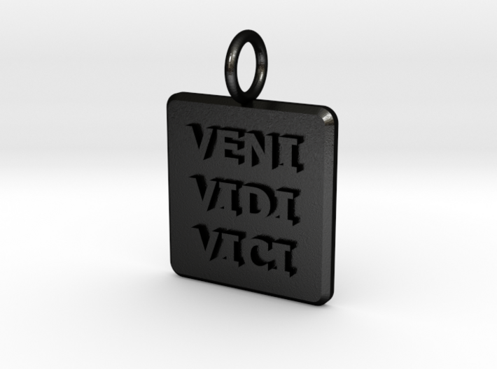 GG3D-045 3d printed Latin wording Veni Vidi Vici (I Came I Saw I Conquered) pendant