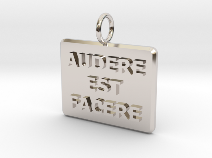GG3D-047 3d printed Latin wording Audere Est Facere (To Dare Is To Do) pendant