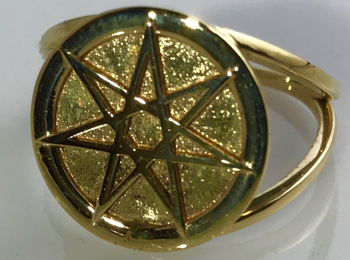 Fairy Star Ring 3d printed Polished brass