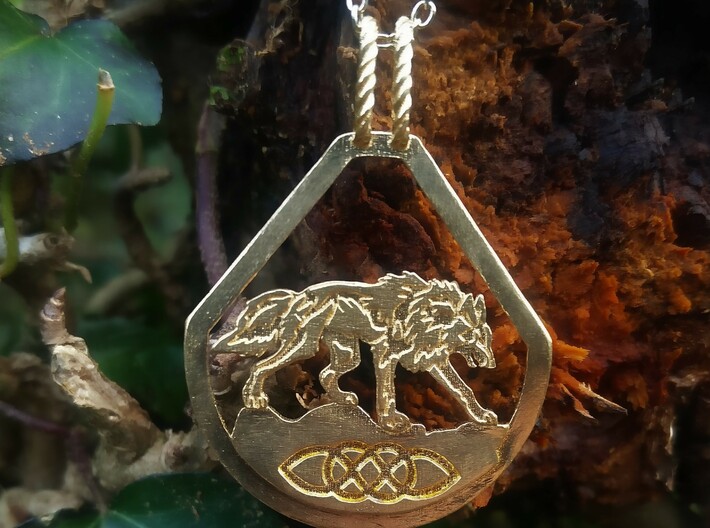 Celtic Zodiac Wolf Pendant 3d printed
