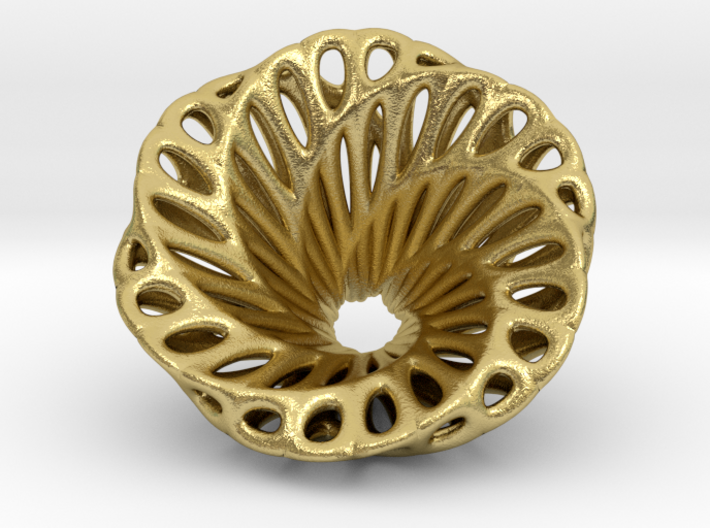 Daisy pendant necklace  3d printed pendant necklace in raw brass