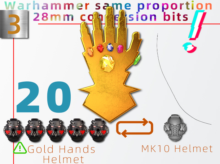 Iron Hands Alchemy Gold Hands Helmet Model 3 3d printed