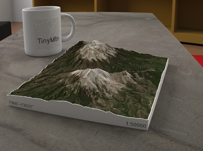 Spanish Peaks, Colorado, USA, 1:50000 3d printed 