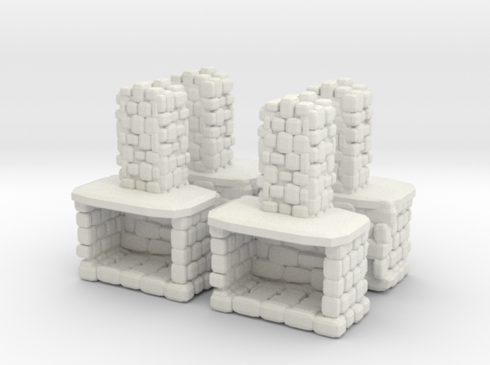 Stone Fireplace (x4) 1/120 3d printed