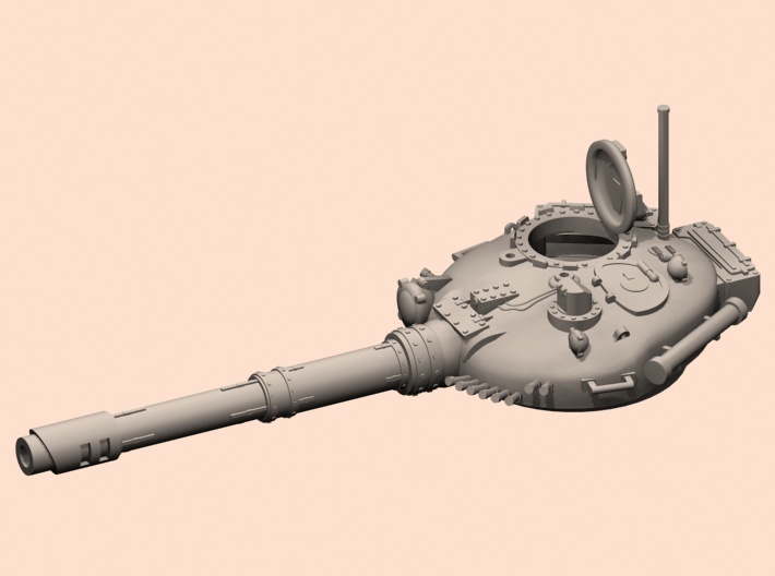 28mm T-72 style tank turret - choose gun 3d printed