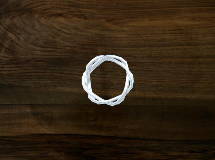 Turk's Head Knot Ring 2 Part X 6 Bight - Size 0 3d printed