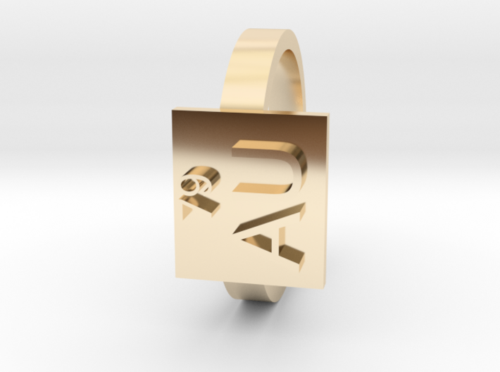 Gold Ring AU Gold Elemental Symbol 3d printed
