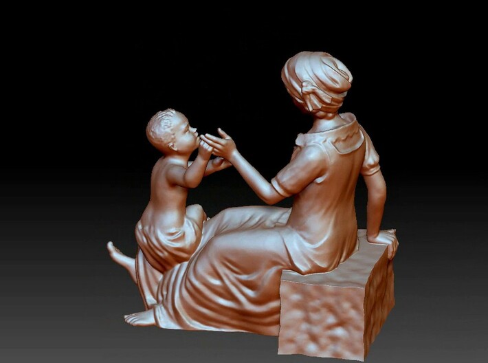 Son and Mother Decorative Ornaments Figurine 3d printed 