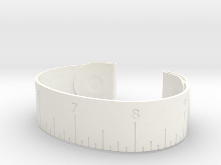 Loved Beyond Measure - Cuff Bracelet 3d printed White Strong &amp; Flexible Polished Plastic Rendering