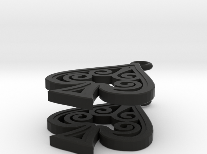 Ace Earrings - Spades 3d printed