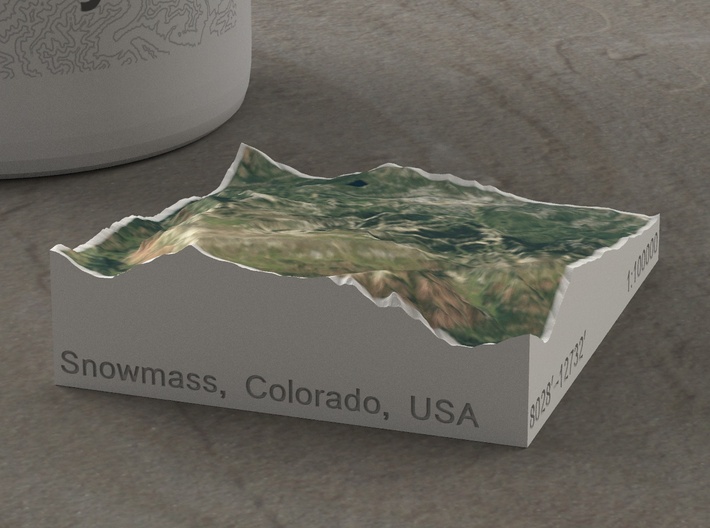 Snowmass, Colorado, USA, 1:100000 3d printed 