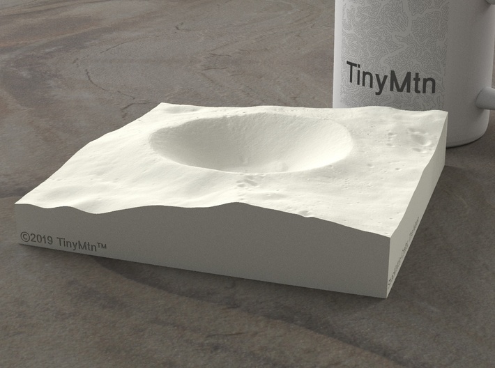 Shackleton Crater, The Moon, 1:250000 3d printed 