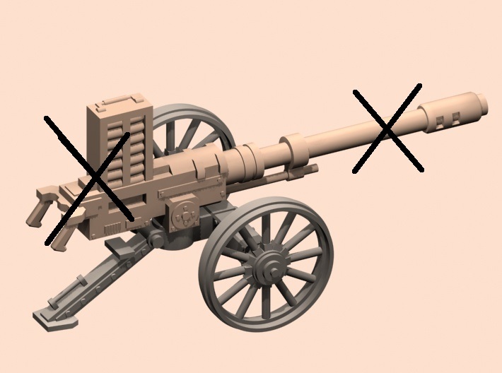 Steampunk gun carriages 3d printed 