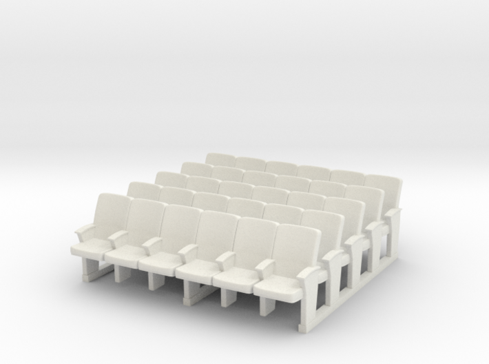 Cinema seats 01 . 1:87 Scale (HO) 3d printed
