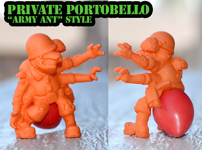 Private Portobello - Army Ant Style 3d printed orange versatile print shown with vintage thorax