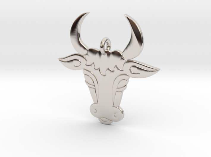 Bull Face Pendant 3D Printed Model 3d printed