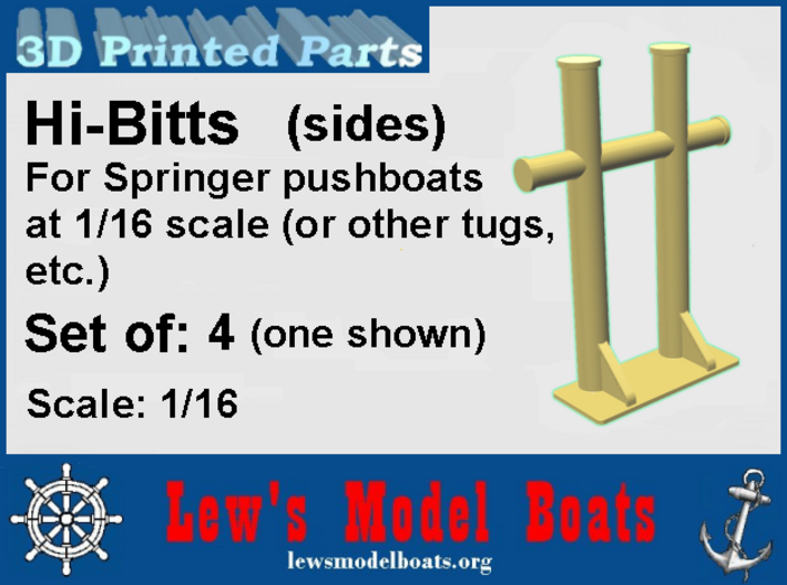Springer H-Bitt (small for sides) set of 4 (1/16) 3d printed Ad