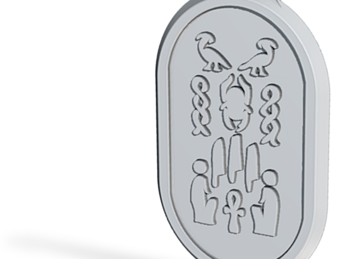 Egyptian Cartouche Pendant 3d printed Scarab side view of the design on one side.