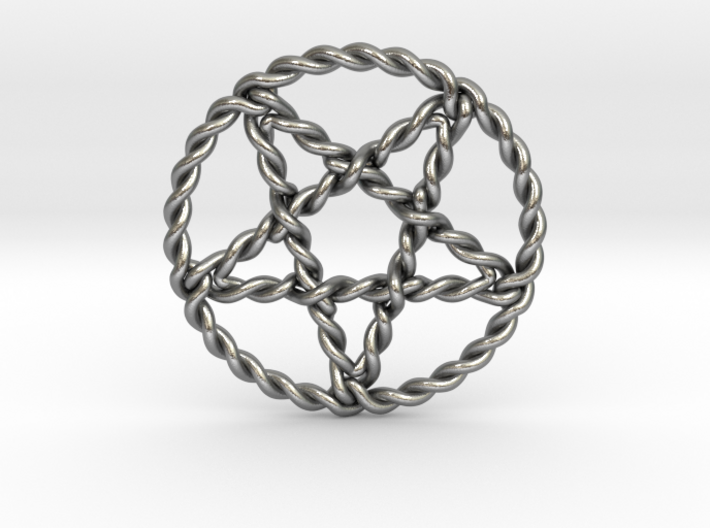 Twisted pentagram pendant large 3d printed