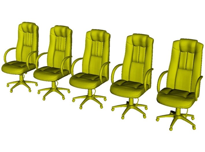 1/48 scale office chairs set A x 5 3d printed