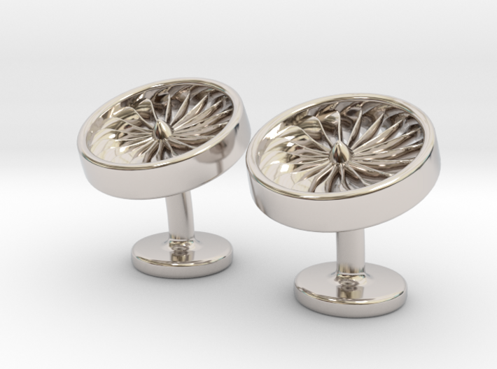 Jet Engine Cufflinks 3d printed