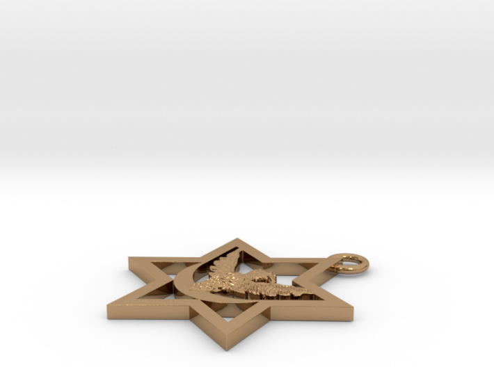 Six Pointed Eagle and Star Pendant 3d printed 