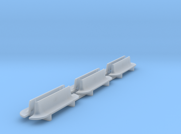 6pcs: N Scale Bench - Rounded Ends 3d printed