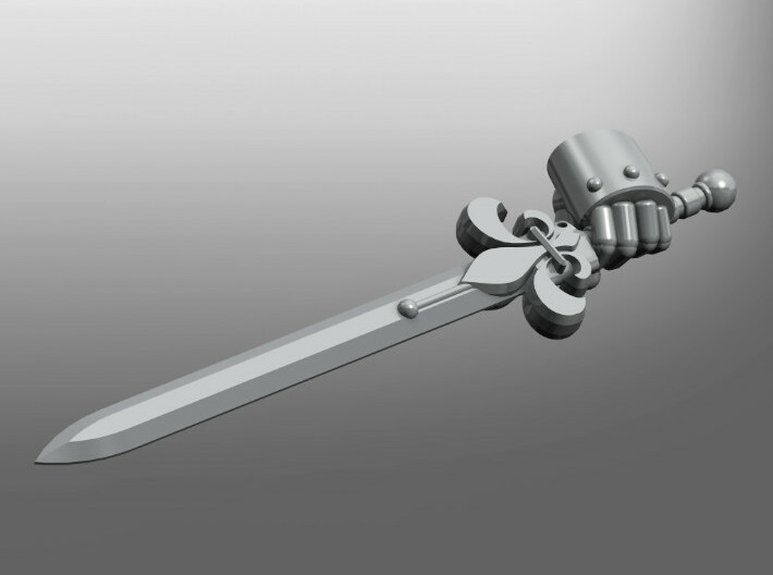 Lys-pattern Energy Sword (left hand) 3d printed